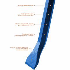 Монтажный лом ЗУБР ТИТАН 1300 мм 25 мм шестигранный 21805-130
