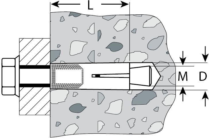 Анкер с клином желтопассивированный 1 шт. (18х52 мм; М12; ТФ6) ЗУБР 4-302076-12-052