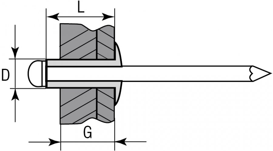 Заклепки ЗУБР ПРОФИ стальные 4,8x10мм, 500шт 31313-48-10