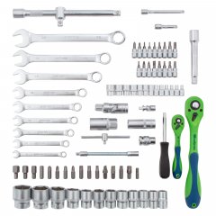 Набор инструментов 82 предмета, CrV, 1/2", 1/4" Сибртех 13514