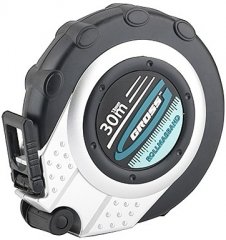 Рулетка геодезическая 30 м х 13 мм, закрытый корпус, металлическая лента, нейлон Gross 31252