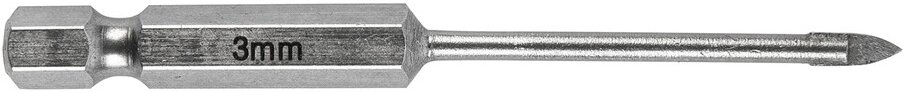 Сверло по керамической плитке и стеклу, 3 мм, шестигранный хвостовик Matrix 72819