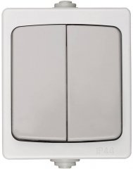 Двухклавишный выключатель СВЕТОЗАР_ АВРОРА, SV-54336-W