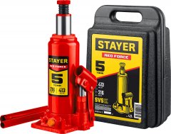 Бутылочный гидравлический домкрат STAYER Red Force в кейсе 5 т 43160-5-K_z01