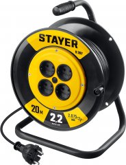 Удлинитель на катушке STAYER S 207 ПВС 2x0.75 20м 2200Вт 55073-20 55073-20_z02