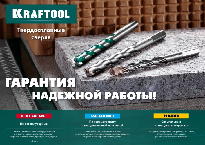 Сверло по керамограниту KRAFTOOL Keramo 5x90 мм 29175-090-5