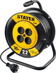 Удлинитель на катушке, 2х0.75, 30 м, 2200Вт, STAYER 55073-30_z02