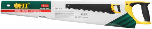 Ножовка по пенобетону, карбидные вставки на каждом 2-ом зубе, прорезиненная ручка 700 мм FIT 40773