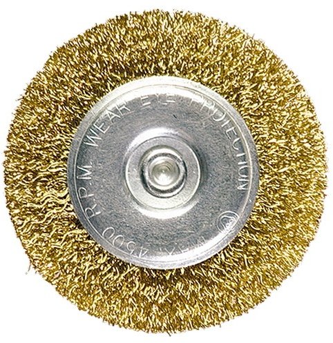 Щетка для дрели, 40 мм, плоская со шпилькой, латунированная витая проволока Matrix 74442