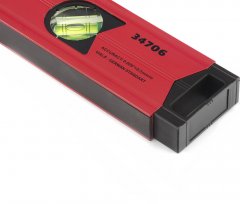 Уровень алюминиевый магнитный, 600 мм, фрезерованный, 3 глазка (1 зеркальный), усиленный Matrix 34706