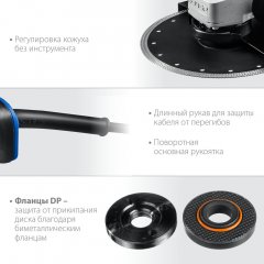 Углошлифовальная машина , 230 мм, 2000 Вт, ЗУБР, УШМ-П230-2000 П