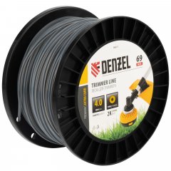 Леска для триммера двухкомпонентная круглая, 4,0мм х 69м, на DIN катушке EXTRA CORD Denzel 96811