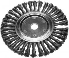 Щетка ЭКСПЕРТ дисковая для УШМ (жгутированная проволока 0,5 мм, 200 мм, 22.2 мм) ЗУБР 35190-200_z01