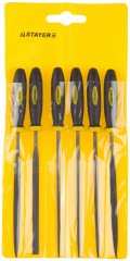 Набор надфилей с двухкомпонентной ручкой 100 мм 6шт STAYER 16010-H6_z01