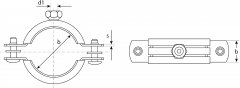Трубный оцинкованный хомут с гайкой ЗУБР 1 1/4", 1 шт. 37850-40-46-1