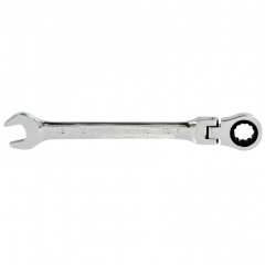 Ключ комбинированный трещоточный, 12 мм, CrV, шарнирный, зеркальный хром Matrix Professional 14864