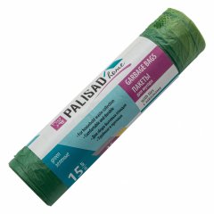 Пакеты для мусора с завязками 35 л x 15 шт., зеленые, Home Palisad 927175