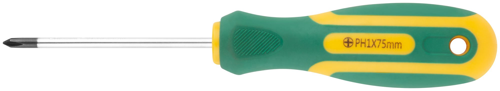 Отвертка "Контур", CrV сталь, прорезиненная ручка 4х75 мм РН1 FIT 55191