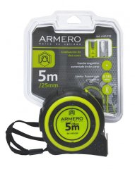 Рулетка с двумя фиксаторами 5/25мм, магнит, нейлон , ARMERO, ( A101/252 )