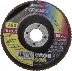Круг лепестковый торцевой абразивный для угловых шлифмашин (125х22,2 мм; зерно P80) Луга 3656-125-80