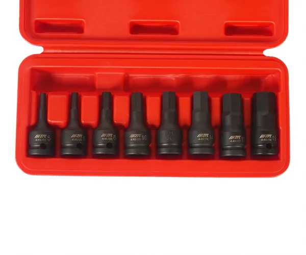 Набор бит-головок 1/2" HEX H5-19ммх60мм ударных 8 предметов в кейсе JTC-J408H