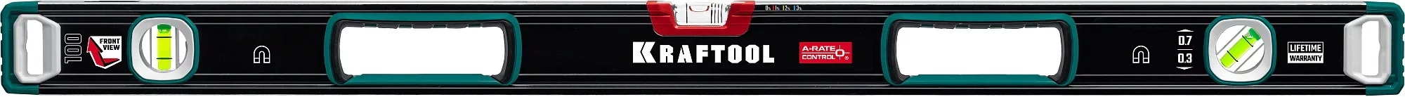 Магнитный сверхпрочный уровень KRAFTOOL A-RATE Control с зеркальным глазком, 1000 мм 34988-100