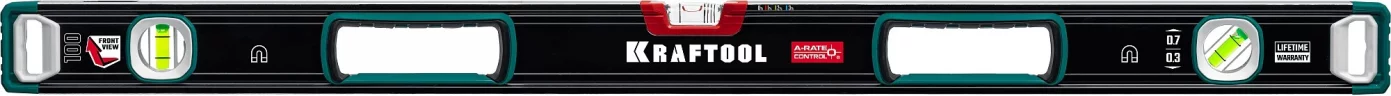 Магнитный сверхпрочный уровень KRAFTOOL A-RATE Control с зеркальным глазком, 1000 мм 34988-100