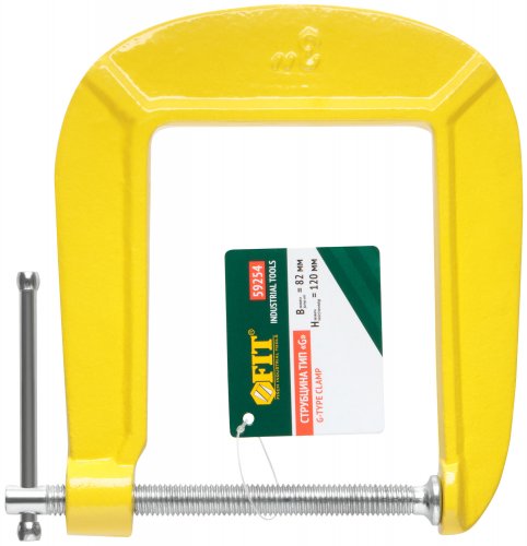 Струбцина тип "G" с глубокой рамкой 82 мм х 120 мм (глубина) FIT 59254