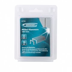 Скобы, 10 мм, для мебельного степлера, усиленные, тип 53, 1000 шт Gross 41710