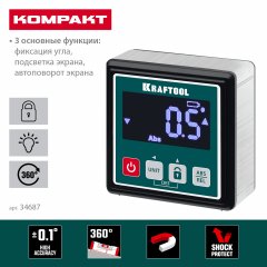 Электронный уровень-уклономер KRAFTOOL kompakt 4x90 34687