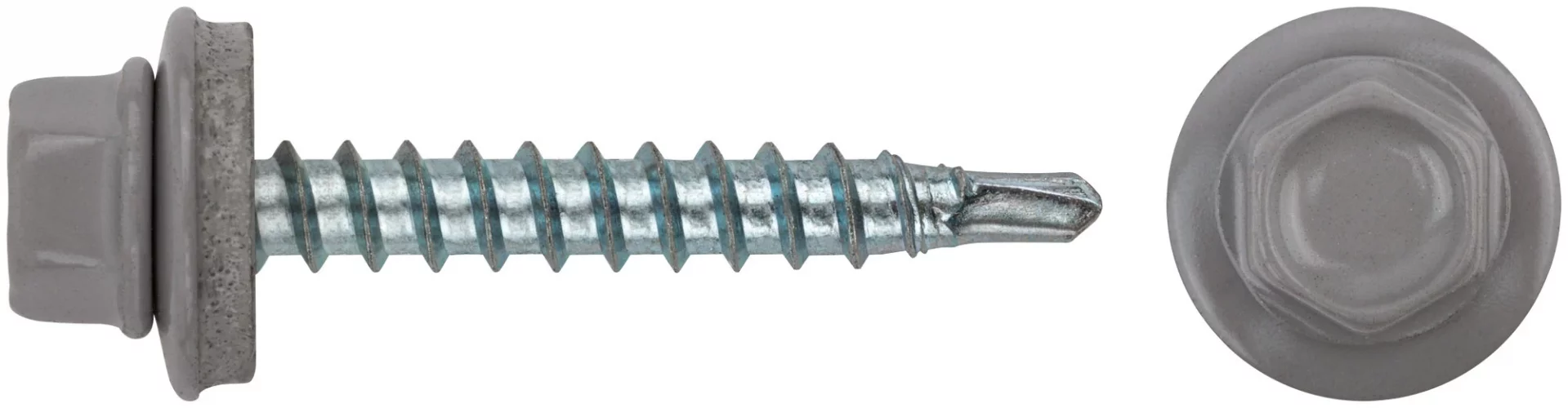 Шурупы кровельные со сверлом 4.8 х 32 RAL 7004 серый 100 шт. Фасовка XВАТ 23566-0