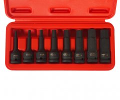 Набор бит-головок 1/2" HEX H5-19ммх78мм ударных 8 предметов в кейсе JTC-J408LH