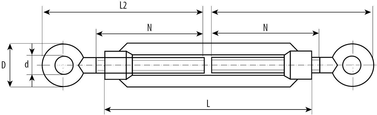 Талреп кольцо-кольцо DIN 1480 (М6; ТФ6) ЗУБР 4-304376-06