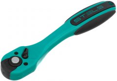 Ключ-трещотка 1/4, 72 зуба, с быстрым сбросом, CrV, двухкомпонентная рукоятка Stels 14028