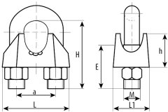 Зажим троса DIN 741 оцинкованный 25 шт. (10 мм; ТФ5) ЗУБР 4-304415-10