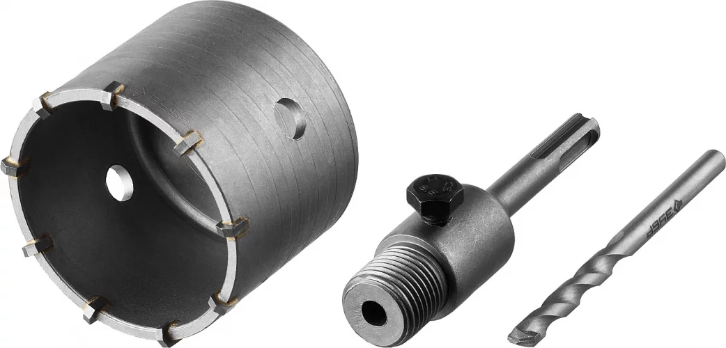 Коронка с державкой по бетону 73 мм, SDS-Plus ЗУБР 29211-73