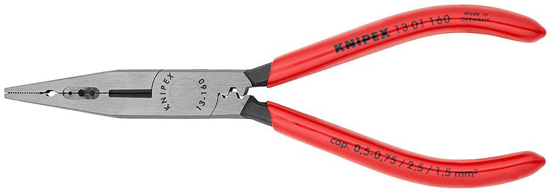 Плоскогубцы для монтажа проводов фосфатированные, черного цвета 160 мм, KNIPEX, ( KN-1301160SB )