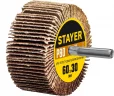Круг шлифовальный лепестковый на шпильке STAYER P80, 60x30 мм 36608-080