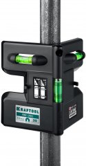 Магнитный угловой уровень KRAFTOOL Post level 3 глазка 34788