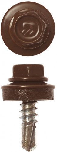 Саморезы кровельные для металлических конструкций, RAL 8017, шоколадно-коричневый, 19 х 5.5 мм, 2500 шт, ЗУБР Профессионал 4-300310-55-019-8017