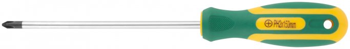 Отвертка "Контур", CrV сталь, прорезиненная ручка 6х150 мм РН2 FIT 55195