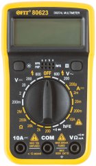 Мультиметр 0,1 мВ-600 В; 0,1 В-600 В; 1 мкА-10 А; 0,1 Ом-2 МОм; коробка FIT 80623