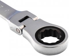 Ключ комбинированный трещоточный, 8 мм, CrV, шарнирный, зеркальный хром Matrix Professional 14860