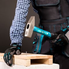 Молоток слесарный, 800 г, квадратный боек, фибергласовая обрезиненная рукоятка Gross 10278