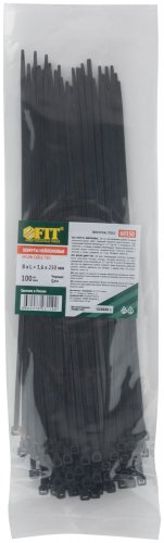Хомуты нейлоновые для проводов, черные 100 шт., 3,6х250 мм FIT 60350