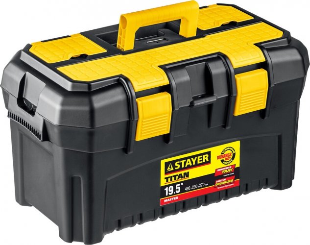 Пластиковый ящик для инструментов STAYER Titan-19 490x262x250 мм (19") 8016-19 38016-19