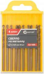 Сверло по металлу EXPERT, 2,7х61 мм (10 шт) CUTOP 53-466