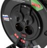 Удлинитель силовой на кабельной катушке, ПВС, 50 м, 4 розетки с крышкой, IP44, 16А, УХз16, Россия Сибртех 96048