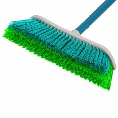 Щетка пластмассовая для подметания пола с комбинированной щетиной, 27 см, с черенком, 120 cм, Home Palisad 935645