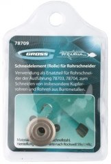 Режущий ролик трубореза для артикулов 78703, 78704, 6,2 х 4.8 х 18 мм, для резки труб из нержавеющей стали и из цветных металлов Gross 78709